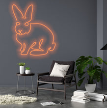 Load image into Gallery viewer, Rabbit neon sign, Bunny neon sign, hare neon sign, Animal Neon Sign, Handmade Neon Light Sign
