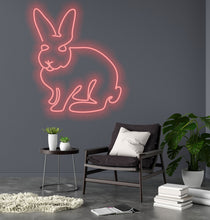 Load image into Gallery viewer, Rabbit neon sign, Bunny neon sign, hare neon sign, Animal Neon Sign, Handmade Neon Light Sign
