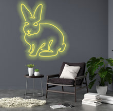 Load image into Gallery viewer, Rabbit neon sign, Bunny neon sign, hare neon sign, Animal Neon Sign, Handmade Neon Light Sign
