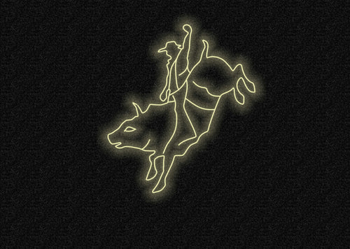 Custom Bull Rider Neon Wall Art LED Light Personalized Rodeo Name Sign Home Decor Cowboy Riding Bull Decoration Birthday Gift