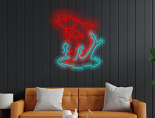 Load image into Gallery viewer, Salmon Fish Neon Sign, Fisherman&#39;s Delight LED Neon Sign, Fresh Catch LED Neon Sign, Salmon Wall Art LED Neon Sign, Seafood Lovers LED Neon Sign
