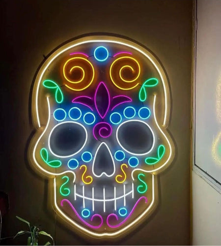 Skull Neon Sign, Custom Neon Sign for Home Decor, Neon Bar Sign, Neon Wall Art, Neon Sign Custom