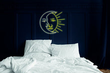 Load image into Gallery viewer, Sun and Moon - neon light sign for wall, bedside light up lamp, moon wall hanging lamp neonartUA
