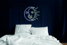 Load image into Gallery viewer, Sun and Moon - neon light sign for wall, bedside light up lamp, moon wall hanging lamp neonartUA
