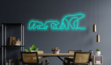 Load image into Gallery viewer, Polar bear Led Sign, Polar three bear Neon Sign, Neon sign Bear Art, Custom neon sign, Neon Sign Art, Wall decor living room
