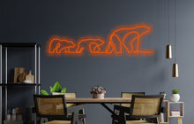 Load image into Gallery viewer, Polar bear Led Sign, Polar three bear Neon Sign, Neon sign Bear Art, Custom neon sign, Neon Sign Art, Wall decor living room
