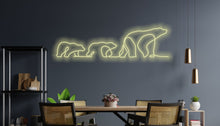 Load image into Gallery viewer, Polar bear Led Sign, Polar three bear Neon Sign, Neon sign Bear Art, Custom neon sign, Neon Sign Art, Wall decor living room

