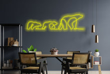 Load image into Gallery viewer, Polar bear Led Sign, Polar three bear Neon Sign, Neon sign Bear Art, Custom neon sign, Neon Sign Art, Wall decor living room
