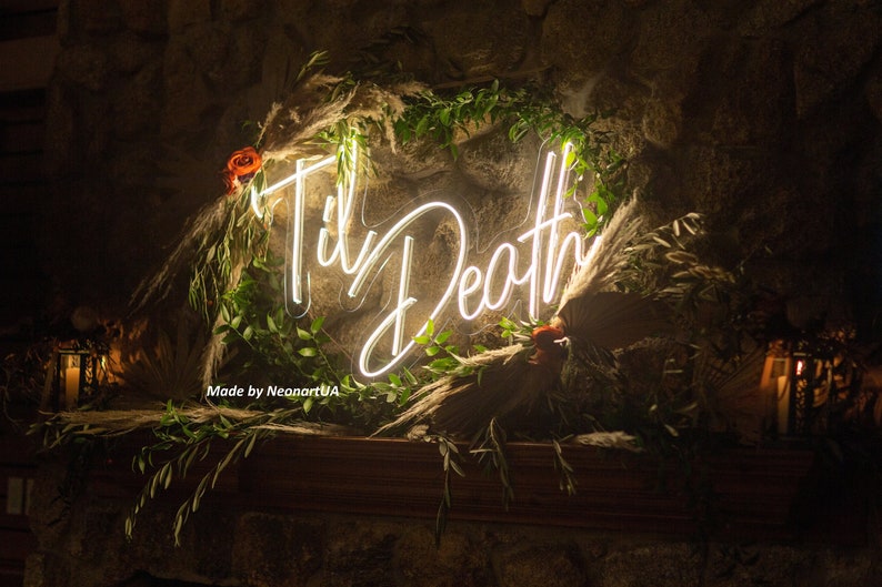 Til death sign, til death wedding decor, led til death neon sign, til death do us part led neon neonartUA