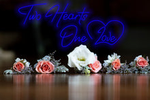 Load image into Gallery viewer, Two hearts one love Neon sign, gift for Valentine&#39;s Day, wedding neon sign
