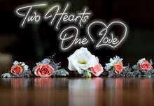 Load image into Gallery viewer, Two hearts one love Neon sign led custom car, gift for Valentine&#39;s Day, neon light, gift for couple, wedding neon sign
