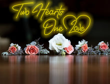 Load image into Gallery viewer, Two hearts one love Neon sign, gift for Valentine&#39;s Day, wedding neon sign

