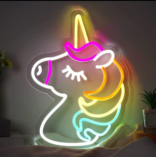 Unicorn Neon Sign, Custom Christmas Gifts, Led Lights Gift for Kids, Led Sign Dorm Room Decor, Neon Sign Light Personalized Gifts 