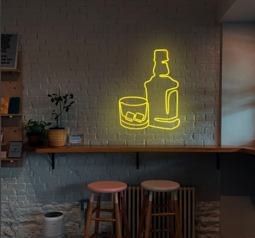 whisky bootle neon sign bar neon sign whisky glass wall decor, neon light, whisky wall decor, neon bedroom Decor, neon sign wall art