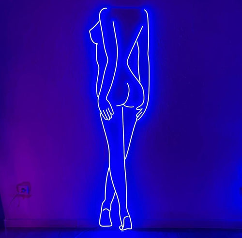Beautiful woman's full-length neon sign