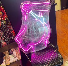 Load image into Gallery viewer, Neon sign for the female waist in a thong, body woman neon sign, lady body neon sign
