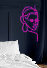 Load image into Gallery viewer, Woman face neon sign,Woman face wall decor,Face led sign,Face neon sign,Face neon light,Neon sign bedroom,Led neon sign,Neon decorations
